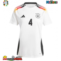 Camisa de Futebol Alemanha Jonathan Tah #4 Equipamento Principal Mulheres Europeu 2024 Manga Curta